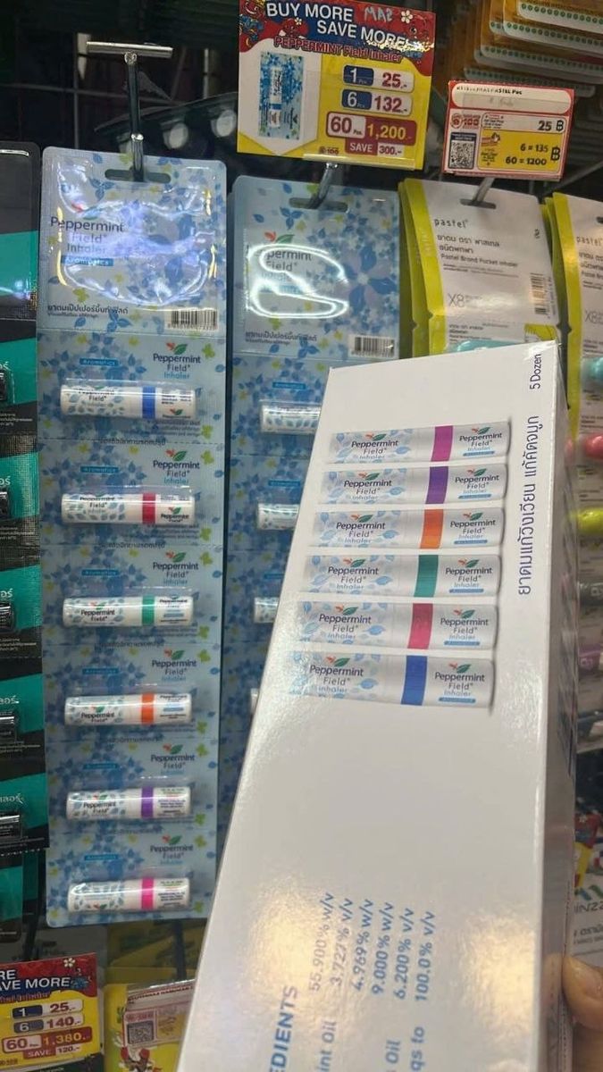 Set 6 Ống Hít Bạc Hà Peppermint Field (nhiều màu)